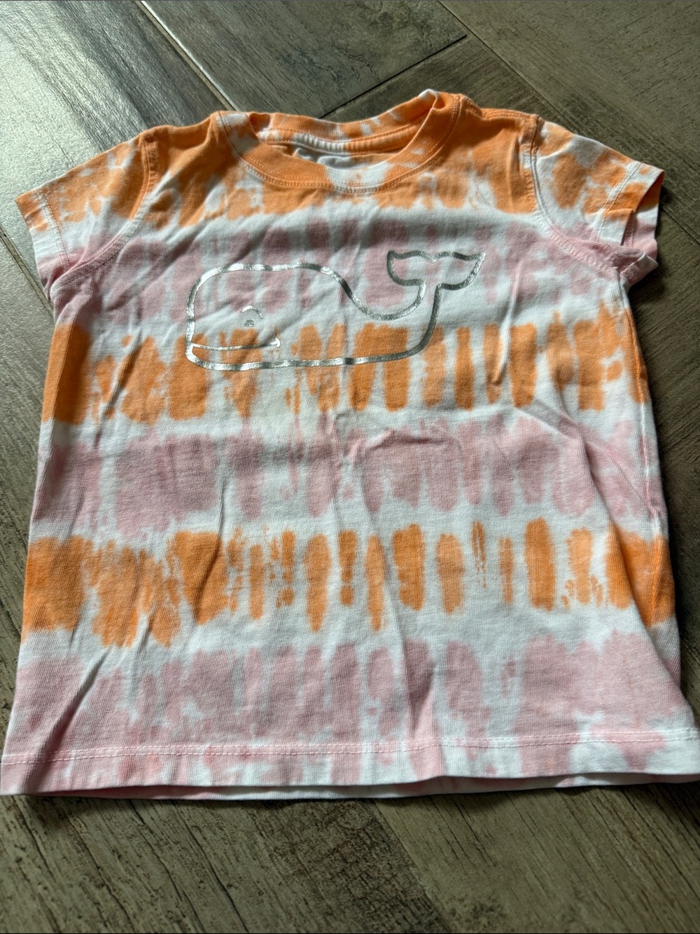 Vineyard Vines Girls Tie-Dye Whale Tee - Pink & Orange